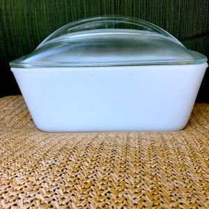 Vintage Westinghouse milk, glass, refrigerator dish with lid